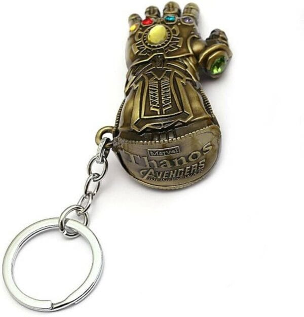 infinity gauntlet thanos brass keychain