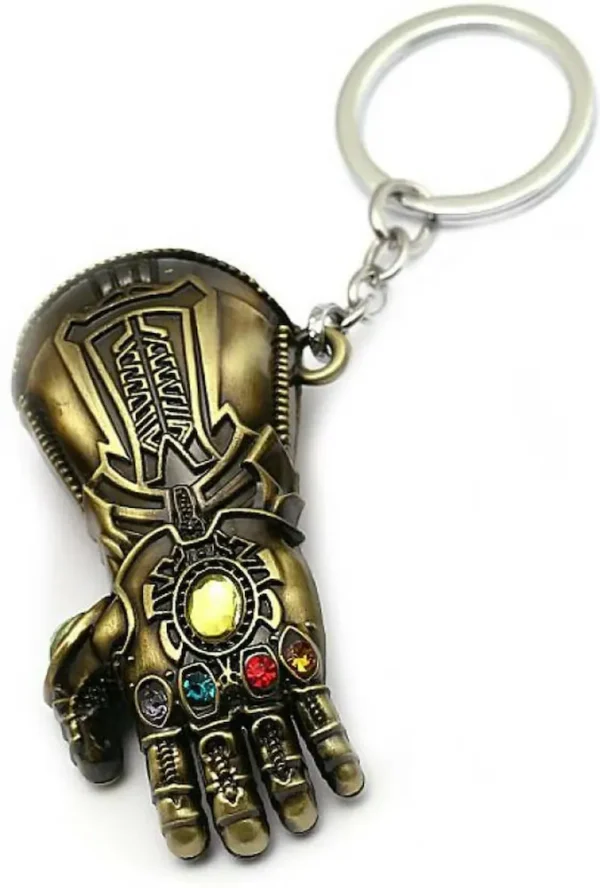infinity gauntlet thanos brass keychain