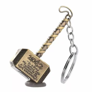 thor hammer brass keychain